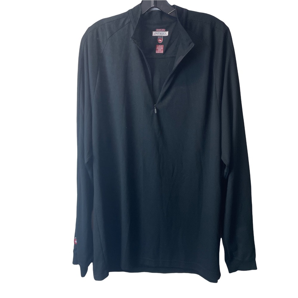 ANTIGUA Mens large black 3/4 zipper long sleeve